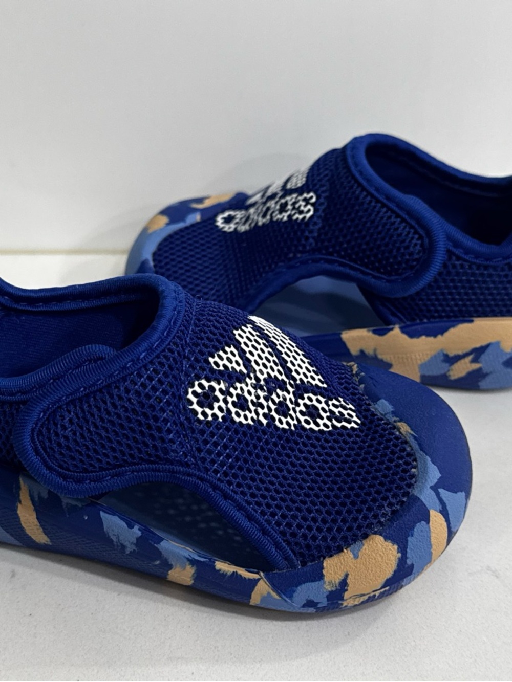 adidas Kids Navy Blue Mesh Water Shoes with Camo Sole